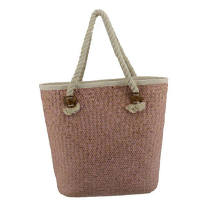 Borsa paglia africa rosa sfumato cm 45x15h42