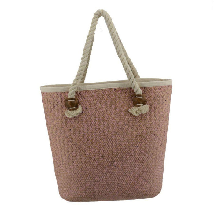 Borsa paglia africa rosa sfumato cm 45x15h42