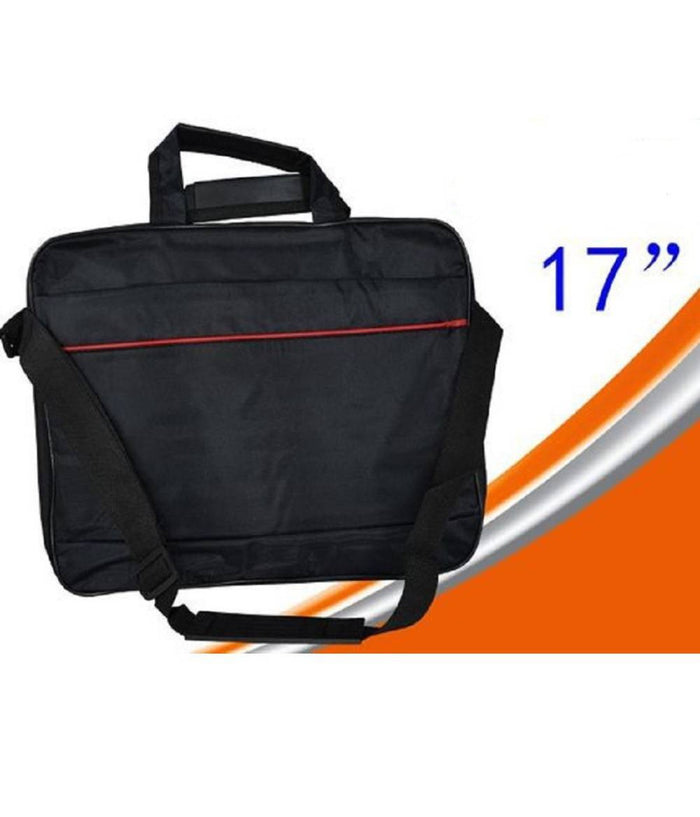 Borsa Per Notebook Laptop Fino A 17" Nera Con Tasca Anteriore Porta Oggetti L06         