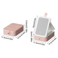 Trade Shop - Borsa Per Trucchi Con Specchio Illuminato Custodia Cosmetici Motivo A Coccodrillo Rosa -