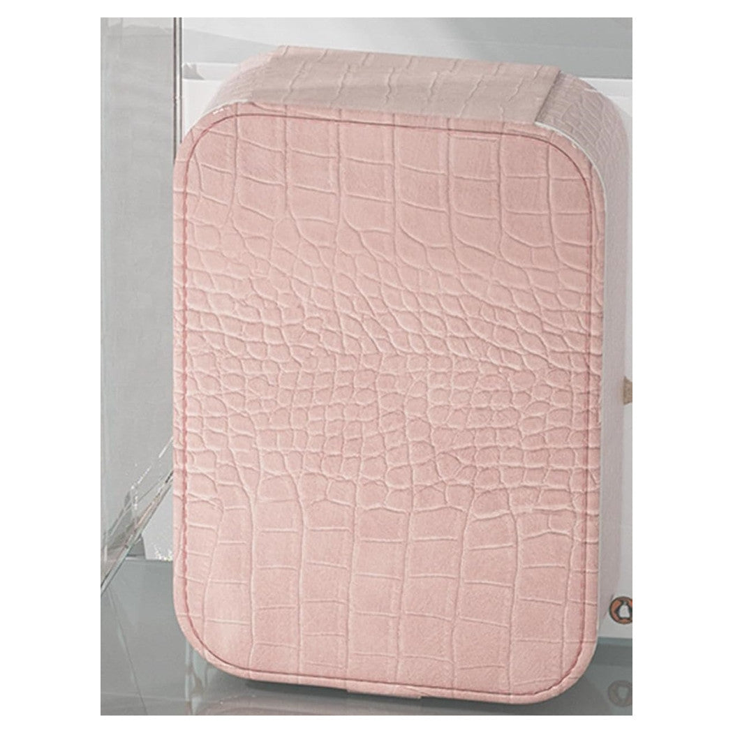 Trade Shop - Borsa Per Trucchi Con Specchio Illuminato Custodia Cosmetici Motivo A Coccodrillo Rosa -