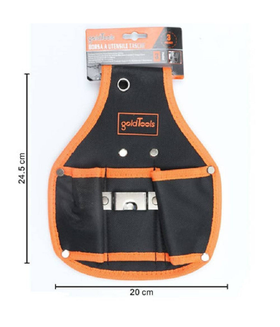 Borsa Porta Utensili 3 Tasche Da Cintura Marsupio Per Attrezzi Da Lavoro         