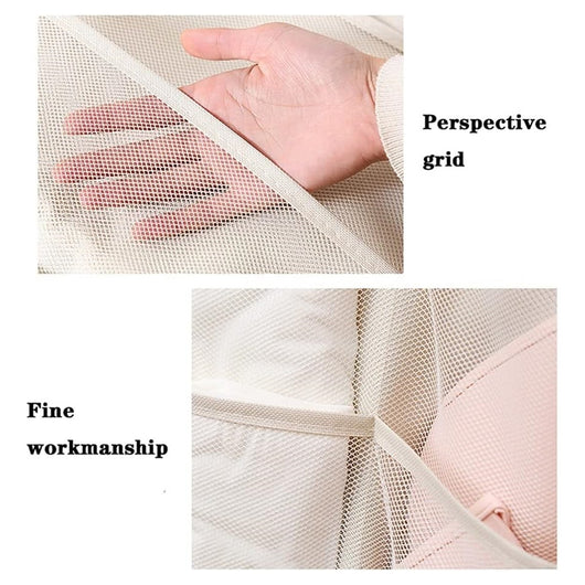 Trade Shop - Borsa Portaoggetti Da Parete Organizzatore Armadio Lavabile Con Gancio Metallo 30 Tasche -