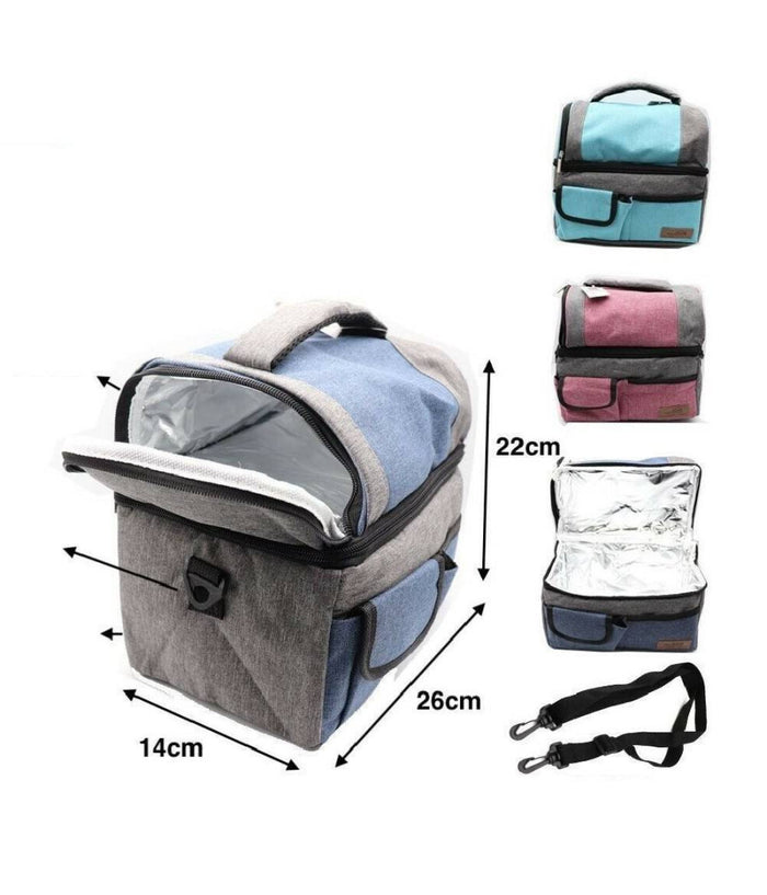 Borsa Termica 22x26x14cm Frigo Borsetta Porta Alimenti Pranzo Spiaggia Mare         