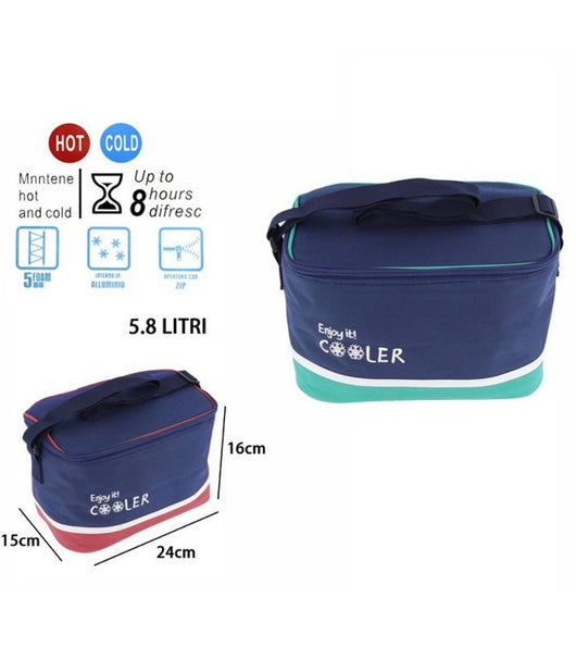 Borsa Termica 5.8 Litri Frigo Borsetta Spiaggia Mare Escursione Pic Nic 8 Ore         