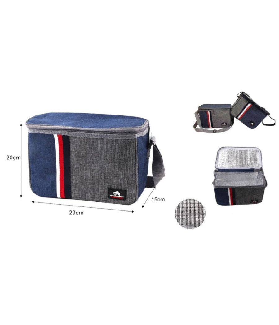 Borsa Termica Bicolor 29x15x20cm 12lt Borsetta Porta Pranzo Spiaggia Mare 12819         