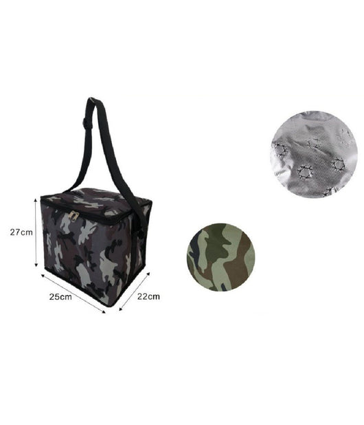 Borsa Termica Fantasia Militare 15 Lt 27x22x25cm Per Mare Campeggio Picnic 12812         