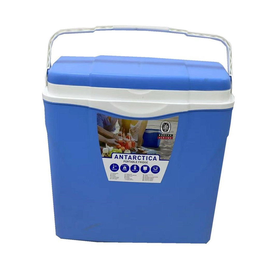 Trade Shop - Borsa Termica Frigo Antarctica In Plastica Da Viaggio Da 25lt Blu Con Maniglia 016673 -