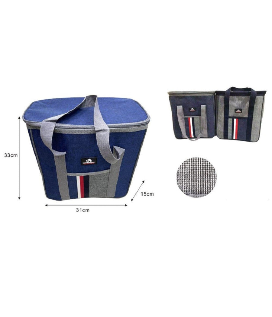 Borsa Termica Frigo Bicolor 31x15x33 Cm 14 Lt Porta Alimenti Spiaggia Mare 12817         