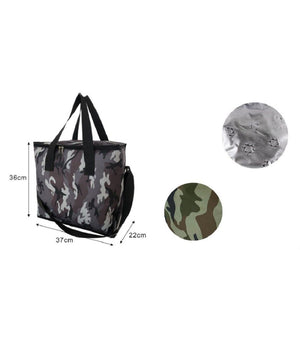 Borsa Termica Frigo Fantasia Militare 30lt 37x22x36cm Mare Campeggio Picnic 12810         