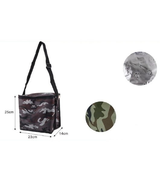 Borsa Termica Militare Con Tracolla 8 Lt Per Campeggio Spiaggia 25x14x23cm 12813         