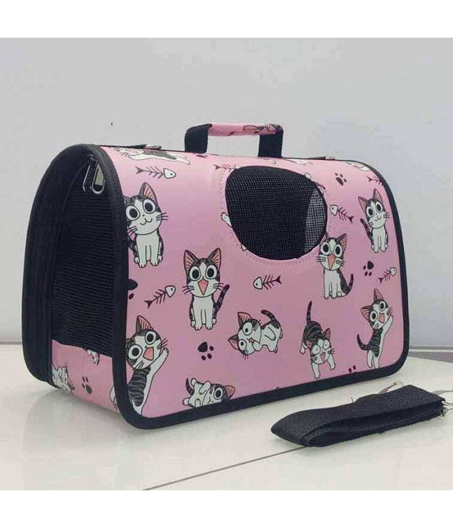 Borsa Zaino Portatile Pieghevole Viaggio Per Animali Cani Gatti A Tracolla Tg.m         