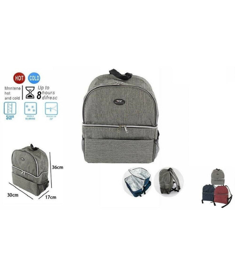 Borsa Zaino Termico Frigo Caldo Freddo Viaggi Mare 30 X 17 X 36 Cm         
