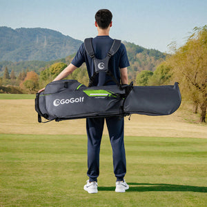 Borsa da golf leggera con divisori superiori a 8 vie e 5 tasche con cerniera, Borsa da golf con tracolla regolabile a doppia spalla Grigio-Golf