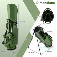 Borsa da golf leggera con divisori superiori a 8 vie e 5 tasche con cerniera, Borsa da golf con tracolla regolabile a doppia spalla Verde-Golf