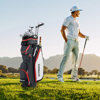 Borsa da golf leggera e di grande capacit¨¤ con 14 divisori 8 tasche tracolla, Borsa da golf portatile Nero-Golf