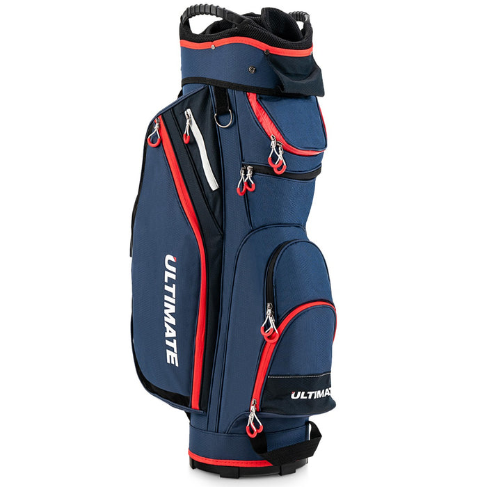 Borsa da golf leggera e di grande capacit¨¤ con 14 divisori 8 tasche tracolla, Borsa da golf portatile Blu scuro-Golf