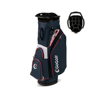 Organizzatore portatile per mazze da golf con tasca frigo per uomo e donna, Borsa da golf per carrello con 14 scomparti Blu Scuro-Golf