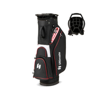 Organizzatore portatile per mazze da golf con tasca frigo per uomo e donna, Borsa da golf per carrello con 14 scomparti Nero-Golf