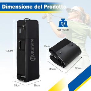 Borsa da viaggio per golf in tessuto oxford resistente, Portachiavi e caratteristiche di sicurezza per trasporto-Golf