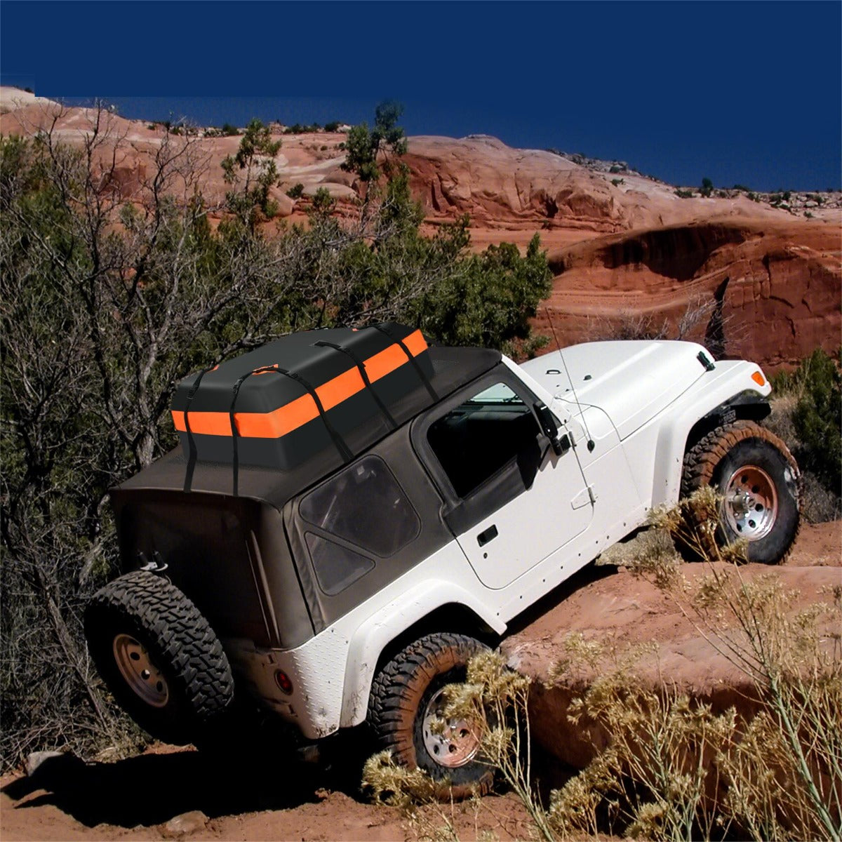 Borsa per bagagli impermeabile da 424L per tutti i veicoli, Borsa morbida con serratura a combinazione Arancione-Accessori per veicoli