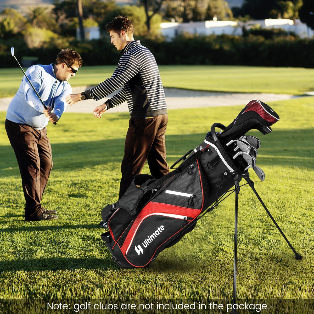 Borsa per mazze da golf con divisori a 14 vie 6 tasche borsa frigo doppia tracolla, Borsa da golf con supporto Rosso-Golf