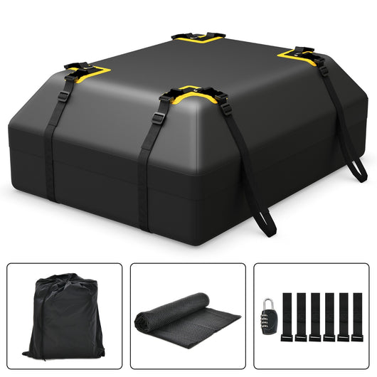 Borsa per tetto auto da 0,4m3, Borsa impermeabile per tutti i veicoli con tappetino antiscivolo Nero 83x112x43cm-Accessori per veicoli