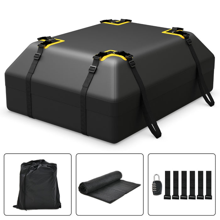 Borsa per tetto auto da 0,4m3, Borsa impermeabile per tutti i veicoli con tappetino antiscivolo Nero 83x112x43cm-Accessori per veicoli