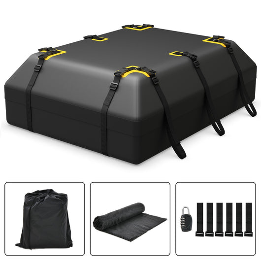 Borsa per tetto auto da 0,6 m3, Borsa impermeabile per tutti i veicoli con tappetino antiscivolo Nero 100x130x44cm-Accessori per veicoli