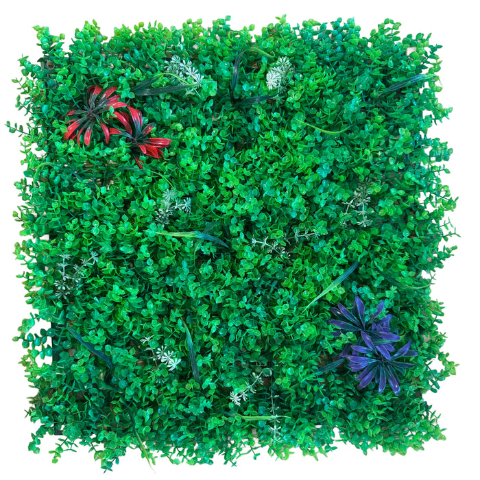 Pannelli Verde Verticale 50×50 cm Ultra-realistici e folti, per interno/esterno BOSSO E FIORI - Eternal Parquet