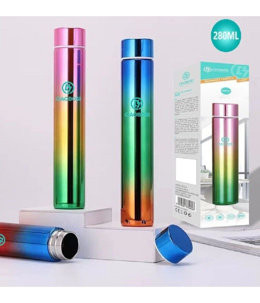 Bottiglia Borraccia Termica Acciaio Thermos 280ml Porta Vivande Colorato Tx-8260         