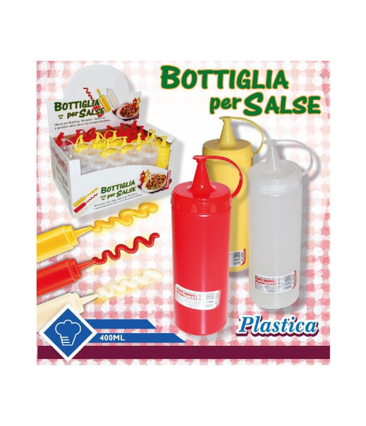 Bottiglia In Plastica Per Salse Ketchup Maionese Condimento Pub Bar Casa 400 Ml         