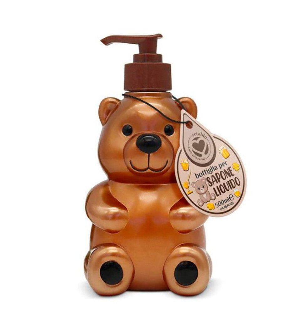 Bottiglia Portasapone Orsetto Per Sapone Liquido 500ml Accessori Set Da Bagno         
