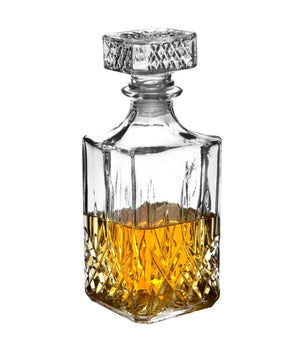 Bottiglia Vintage Per Liquore Wiskey Cognac Scotch In Vetro Con Tappo 9x23cm         