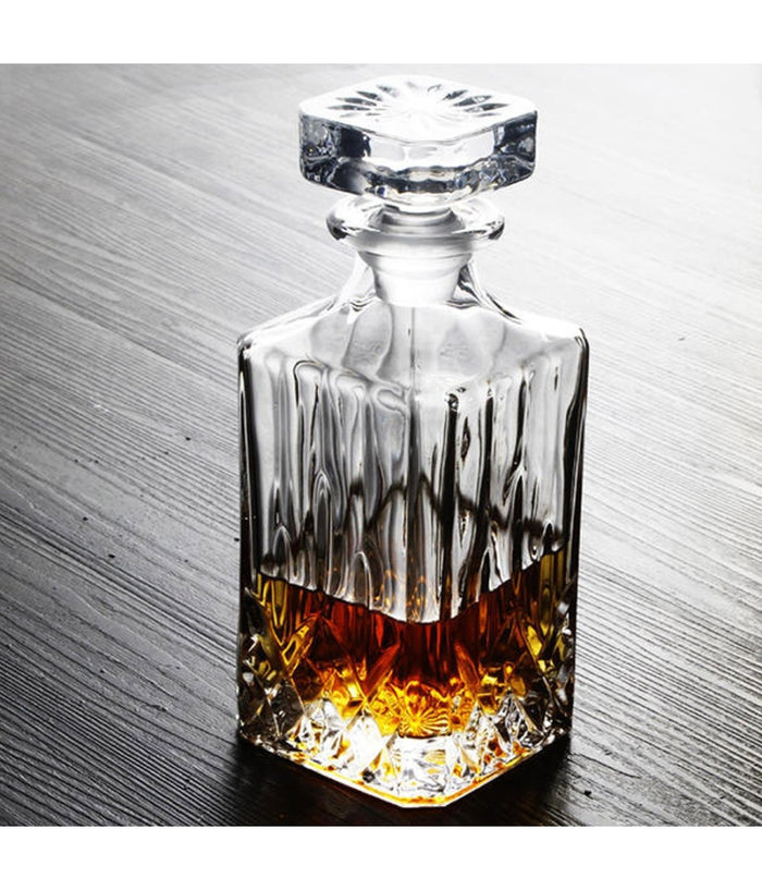 Bottiglia Vintage Per Liquore Wiskey Cognac Scotch In Vetro Con Tappo 9x23cm         