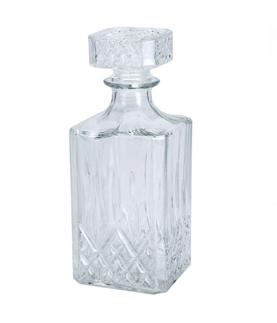 Bottiglia Vintage Per Liquore Wiskey Cognac Scotch In Vetro Con Tappo 9x23cm         