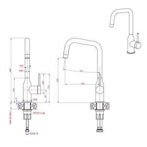 Rubinetto cucina acciaio inox satinato bottle