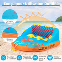 Boa gonfiabile trainata per 3 persone portata 300 kg gommone trainabile copertura in nylon con 2 punti di traino 193 x 189 x 82 cm 20_0007929