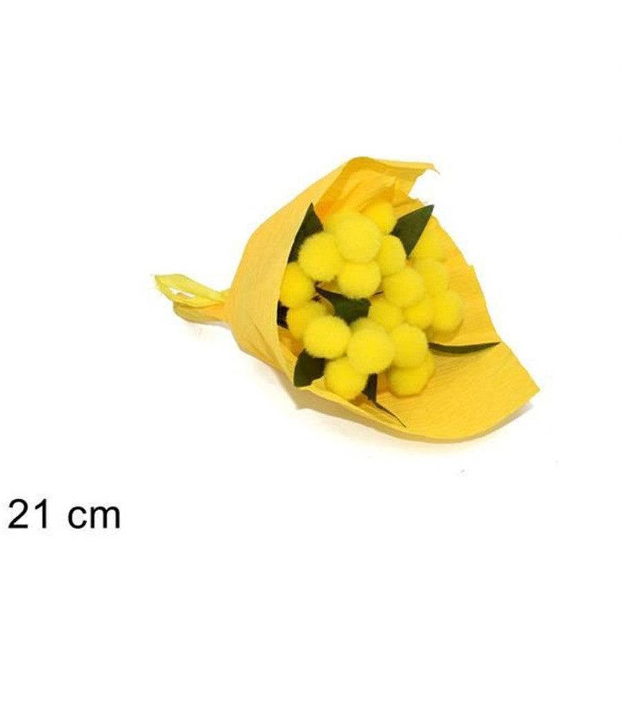 2pz Bouquet Mini Mimosa Artificiale Idea Regalo Festa Della Donna Fiori Gialli         
