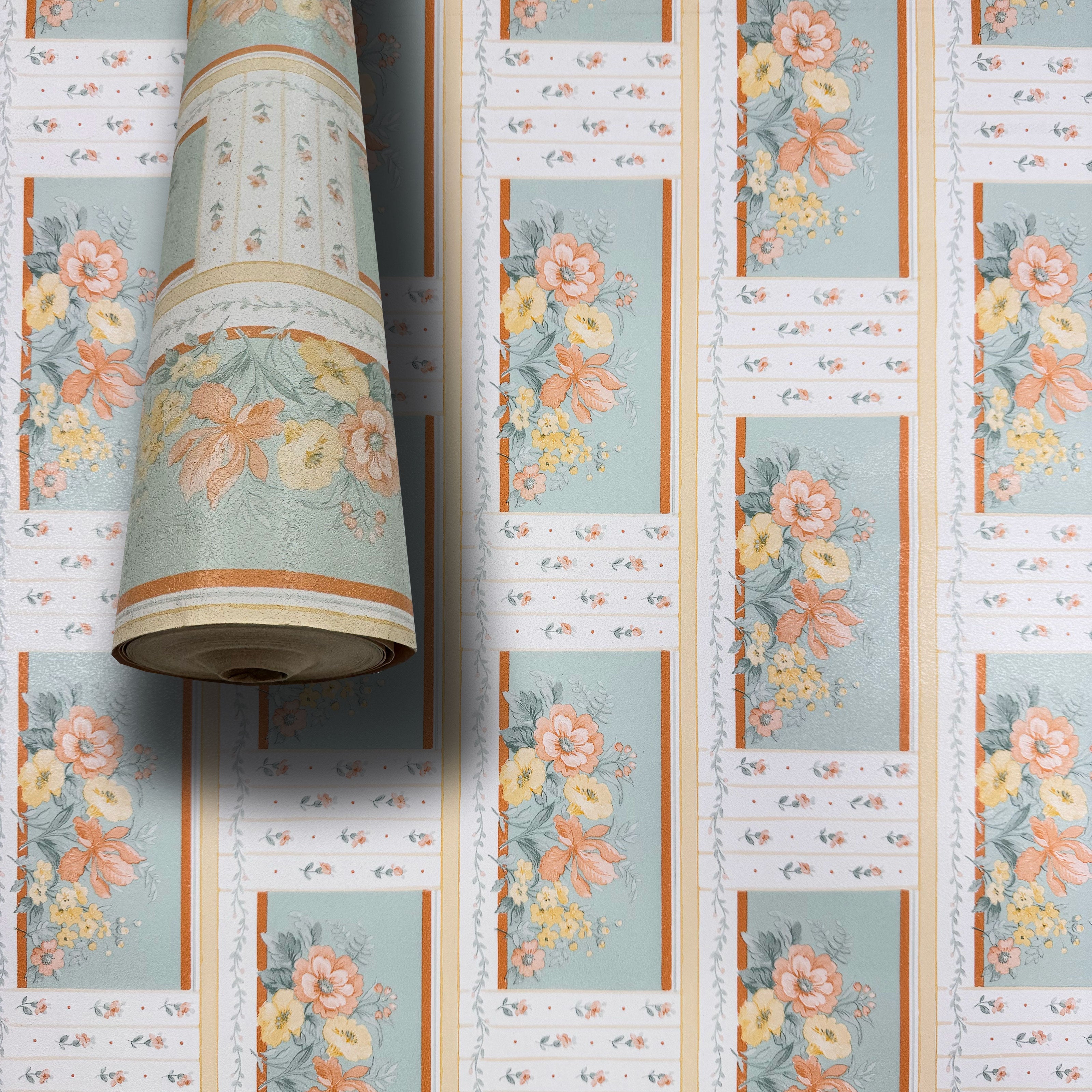 SUPER STOCK  al mq  - Rotolo da 5,2mq (10x0,52mt) di Carta da Parati vinilica Top Quality lavabile BOUQUET VERDE