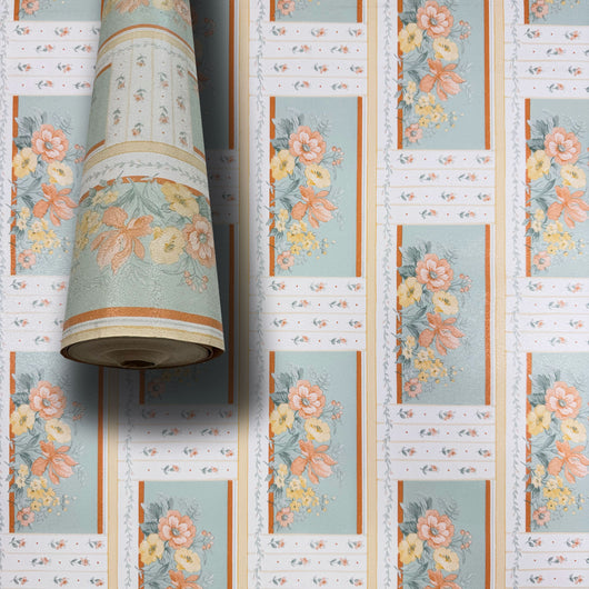 SUPER STOCK  al mq  - Rotolo da 5,2mq (10x0,52mt) di Carta da Parati vinilica Top Quality lavabile BOUQUET VERDE