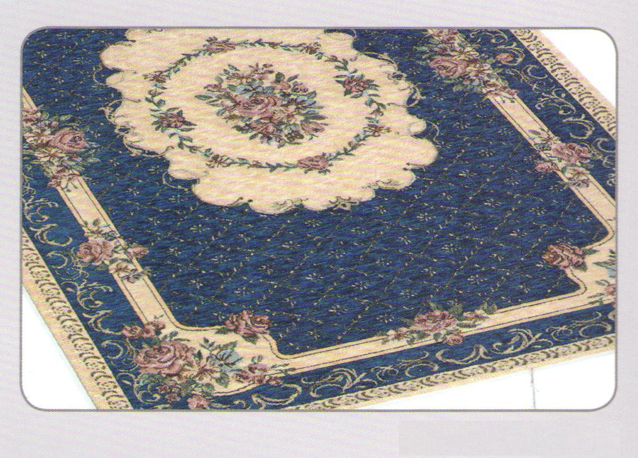 Tappeto Velour Antiscivolo Modello Bouquet By Suardi - 85x150cm - Blu