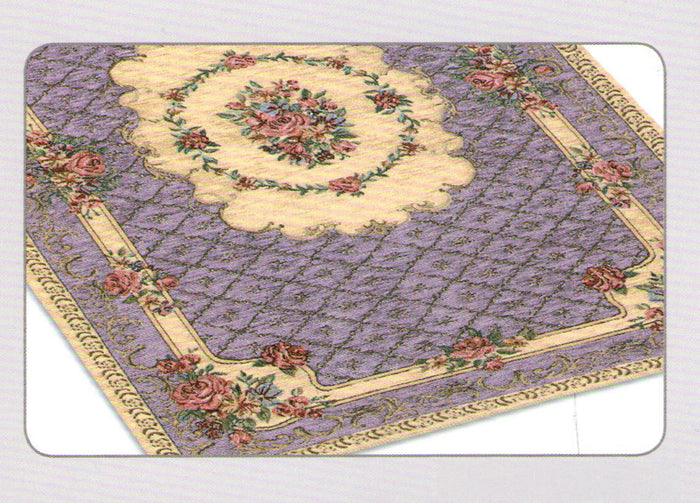 Tappeto Velour Antiscivolo Modello Bouquet By Suardi - 65x110(2 tappeti) - Lilla