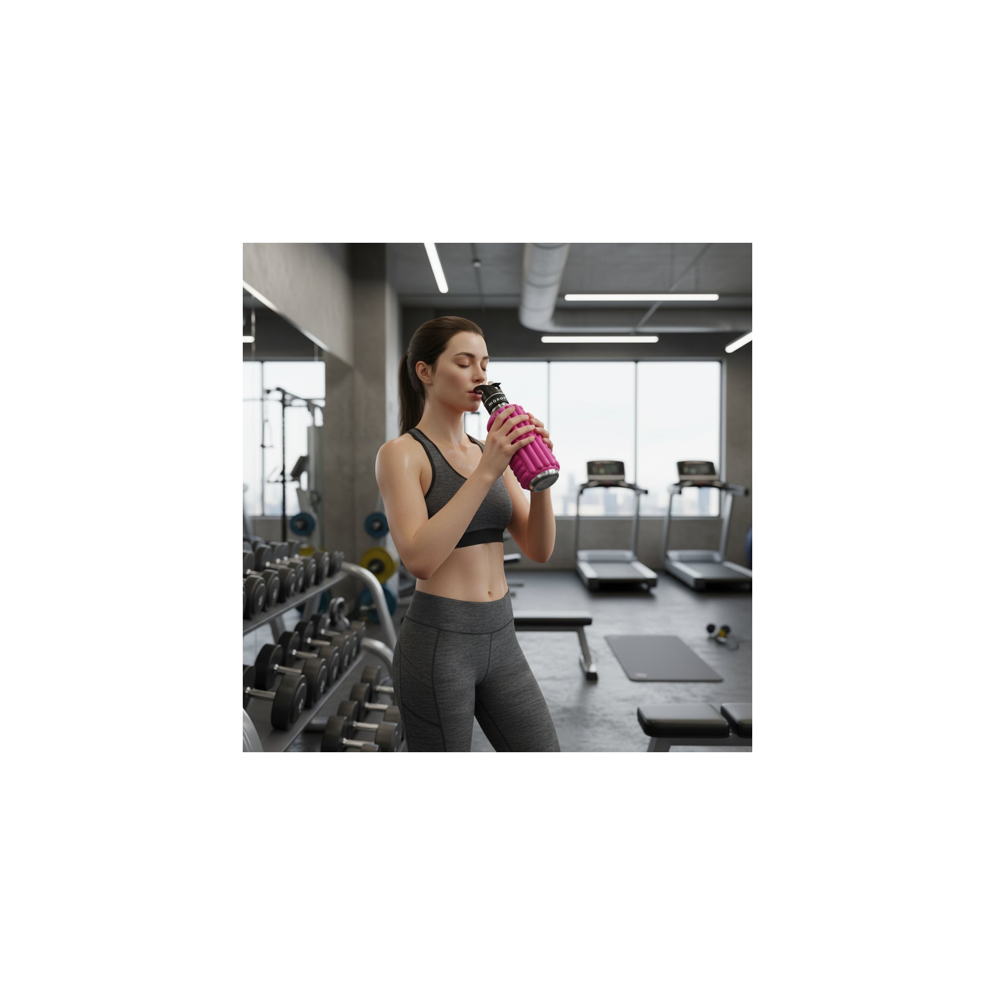 Bottiglia sportiva - Mobot - Funzione rullo massaggiante 2 in 1 - Blu scuro