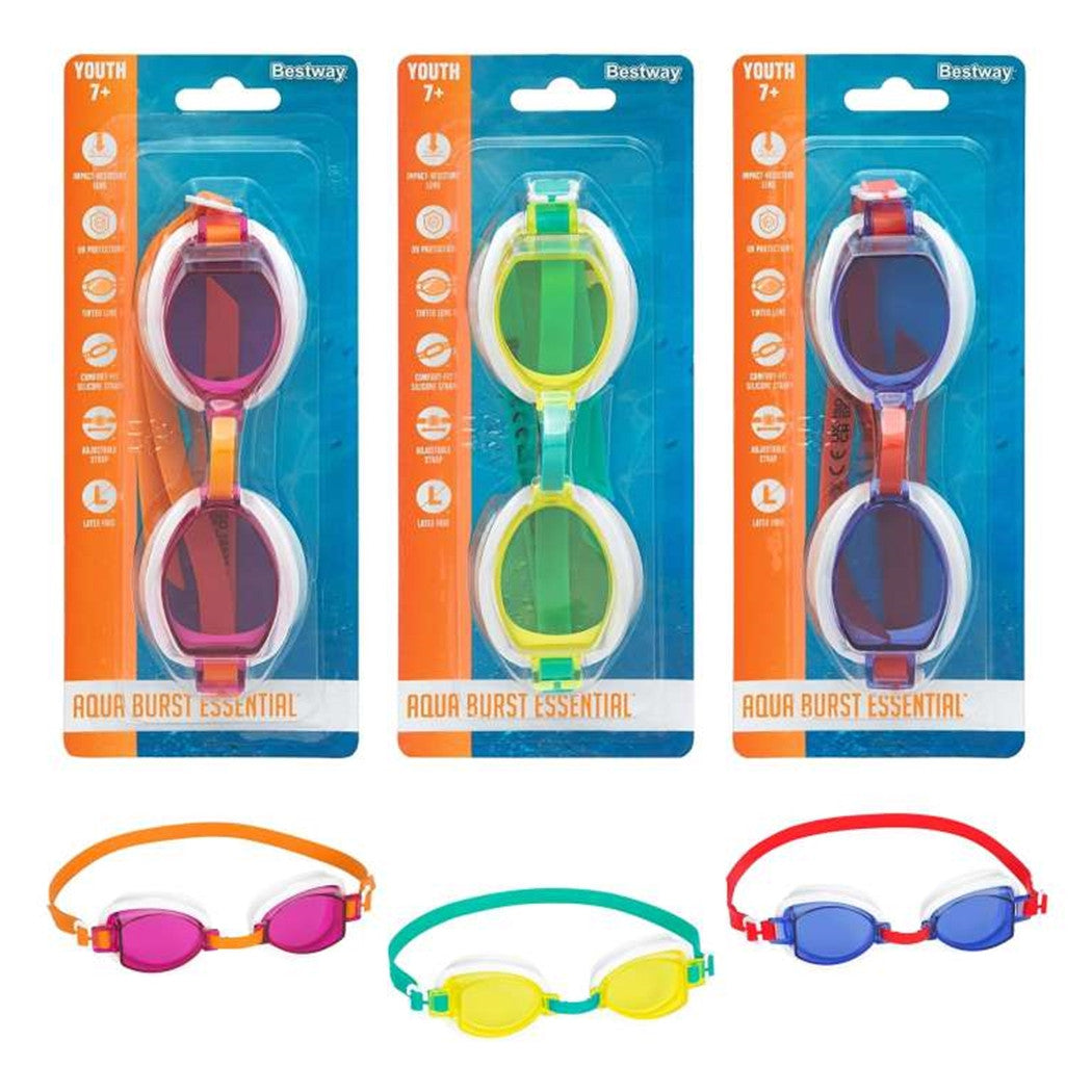Trade Shop - Box 24 Pz Occhiali Da Nuoto Piscina Per Bambini Ragazzi 7+ Anni Da 3 Colori 30217 -