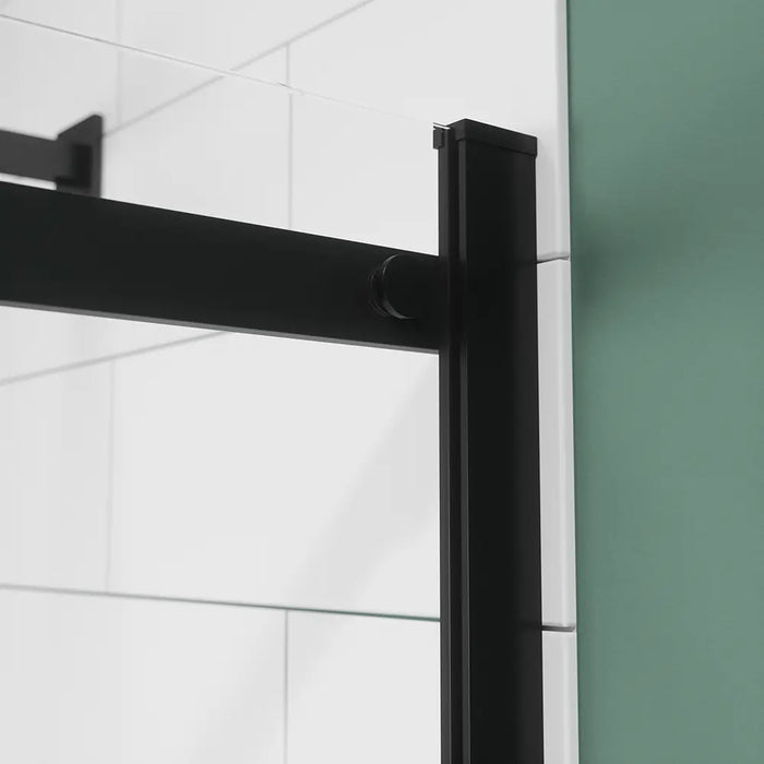 Box doccia 70x130 cm scorrevole vetro 8mm trasparente profili nero opaco h195cm | Creta