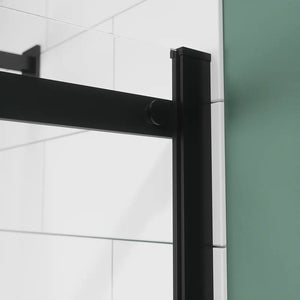 Box doccia 100x110 cm scorrevole vetro 8mm trasparente profili nero opaco h195cm | Creta