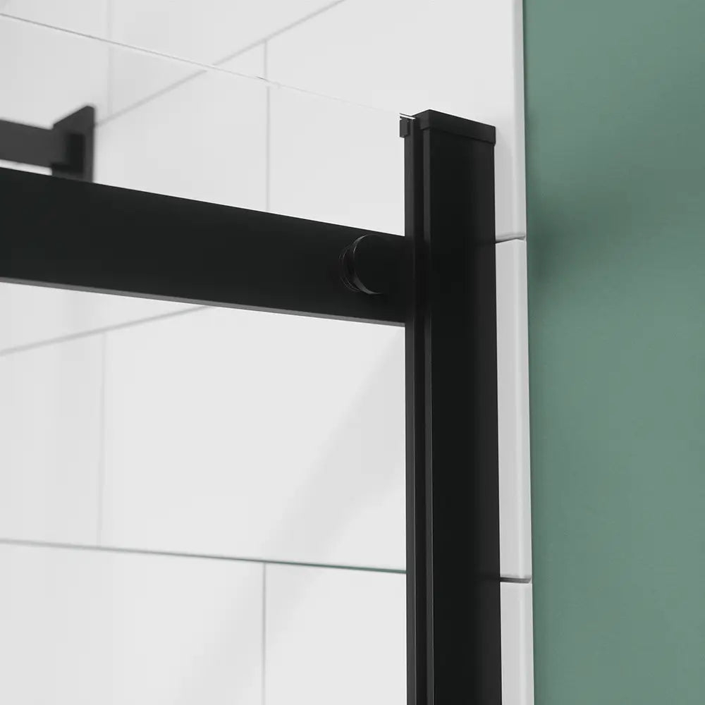 Box doccia 70x100 cm scorrevole vetro 8mm trasparente profili nero opaco h195cm | Creta