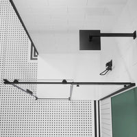 Box doccia 90x130 cm scorrevole vetro 8mm trasparente profili nero opaco h195cm | Creta