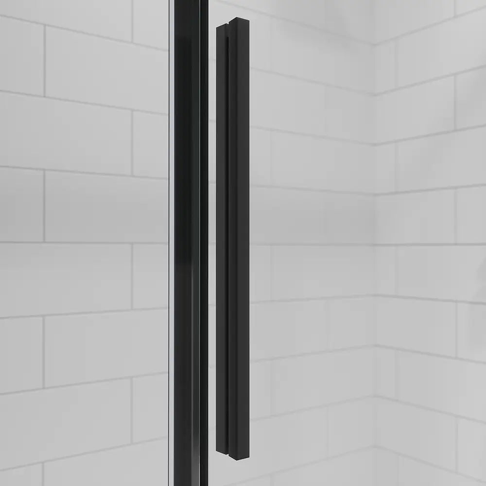 Box doccia 70x110 cm scorrevole vetro 8mm trasparente profili nero opaco h195cm | Creta